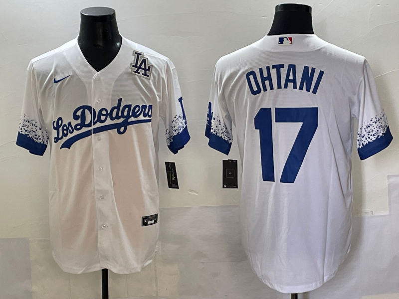 Men 2025 Los Angeles Dodgers #17 Ohtani white Nike MLB Jersey style 1